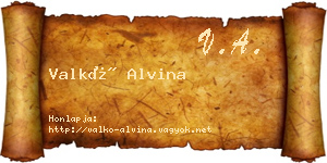 Valkó Alvina névjegykártya